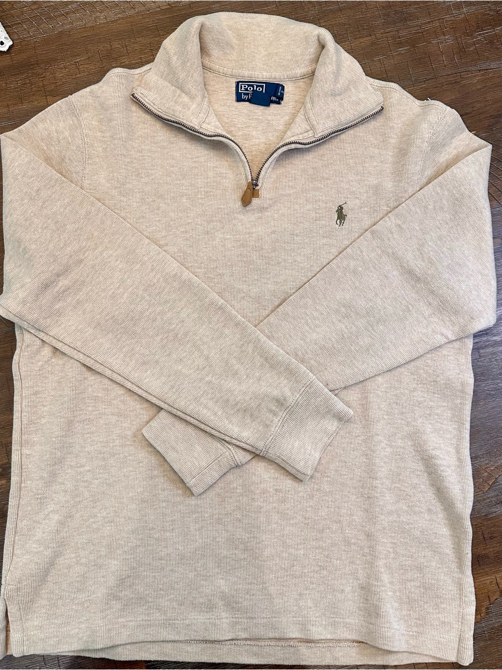Polo by Ralph Lauren Men's Quarter-Zip Sweater in Light Beige